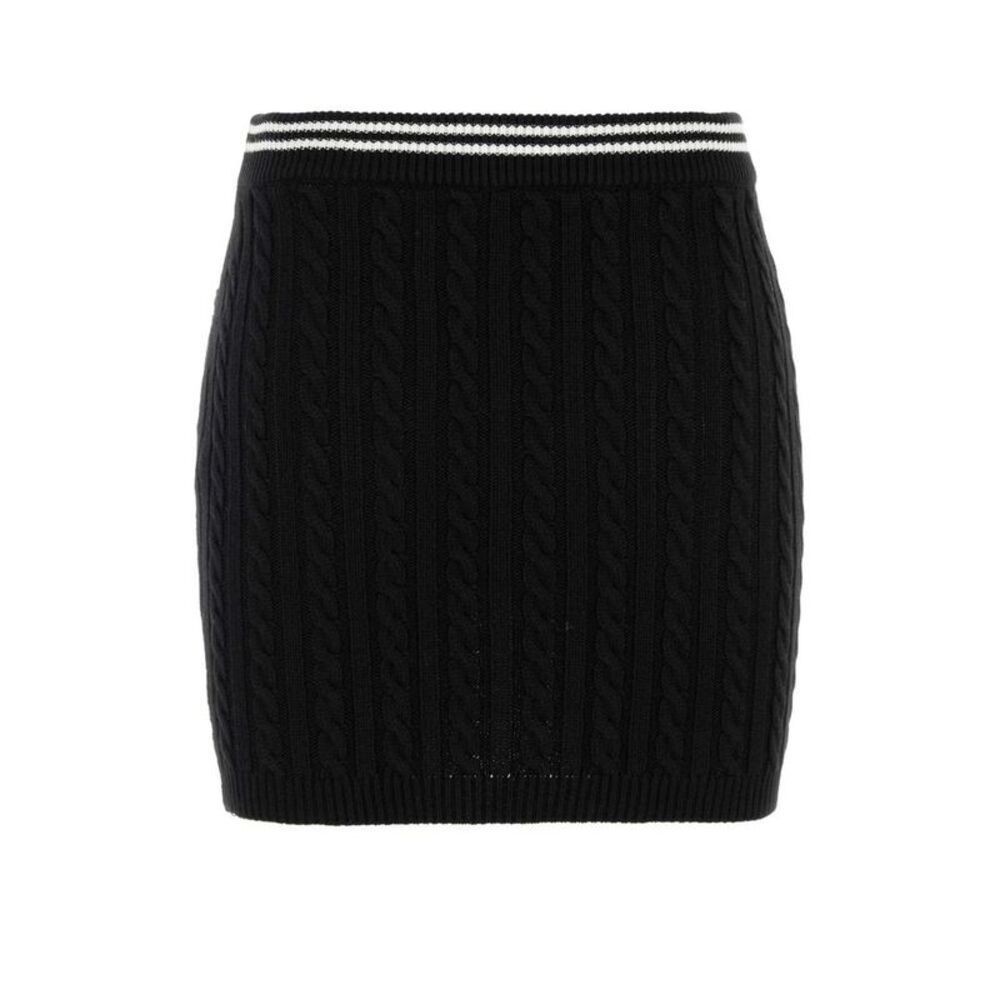 ALESSANDRA RICH Cable Knit Mini Skirt Women BLACK Skirts